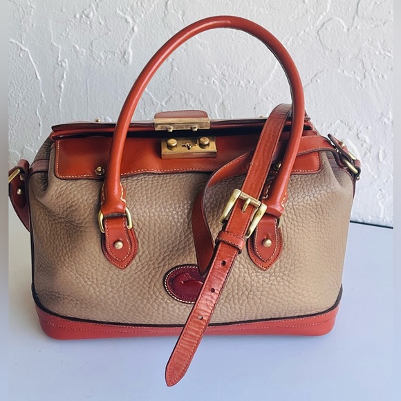 Dooney & Bourke Handbags - VINTAGE  RARE DOONEY AND BOURKE DOCTORS BAG AWL CROSSBODY HANDBAG DARK T…